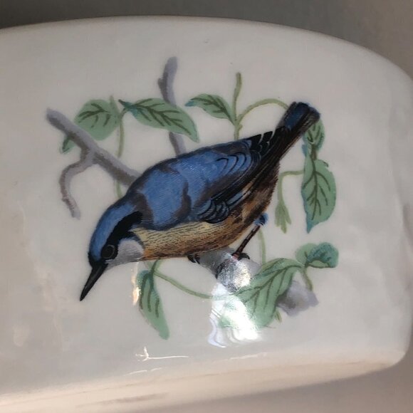 Lourioux Le Faune Birds Round Serving Bowl Casserole Baking Dish France 6.5" - Picture 9 of 12